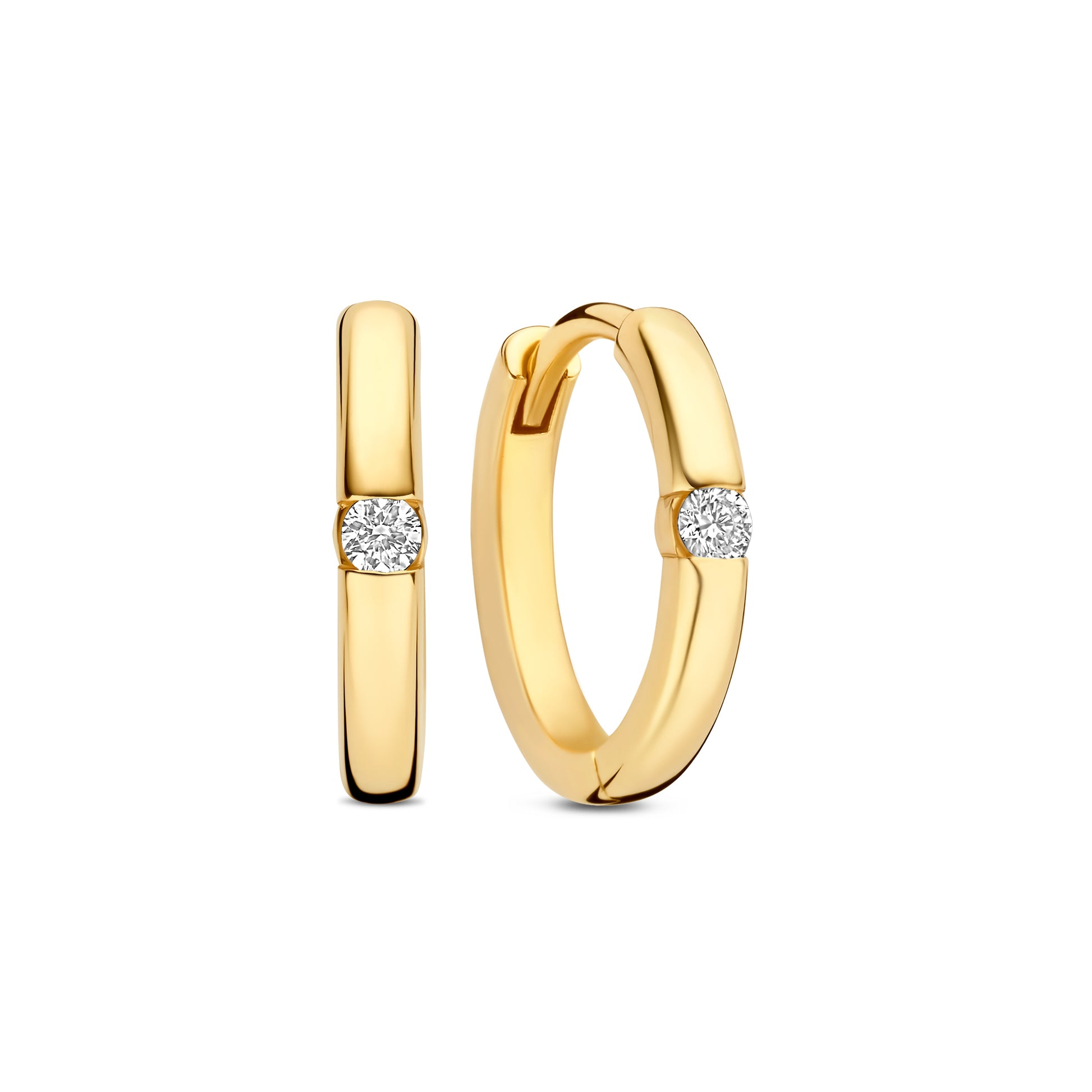 De la Paix Mia 14 karat gold Earrings with diamond 0.06 carat - - Isabel Bernard