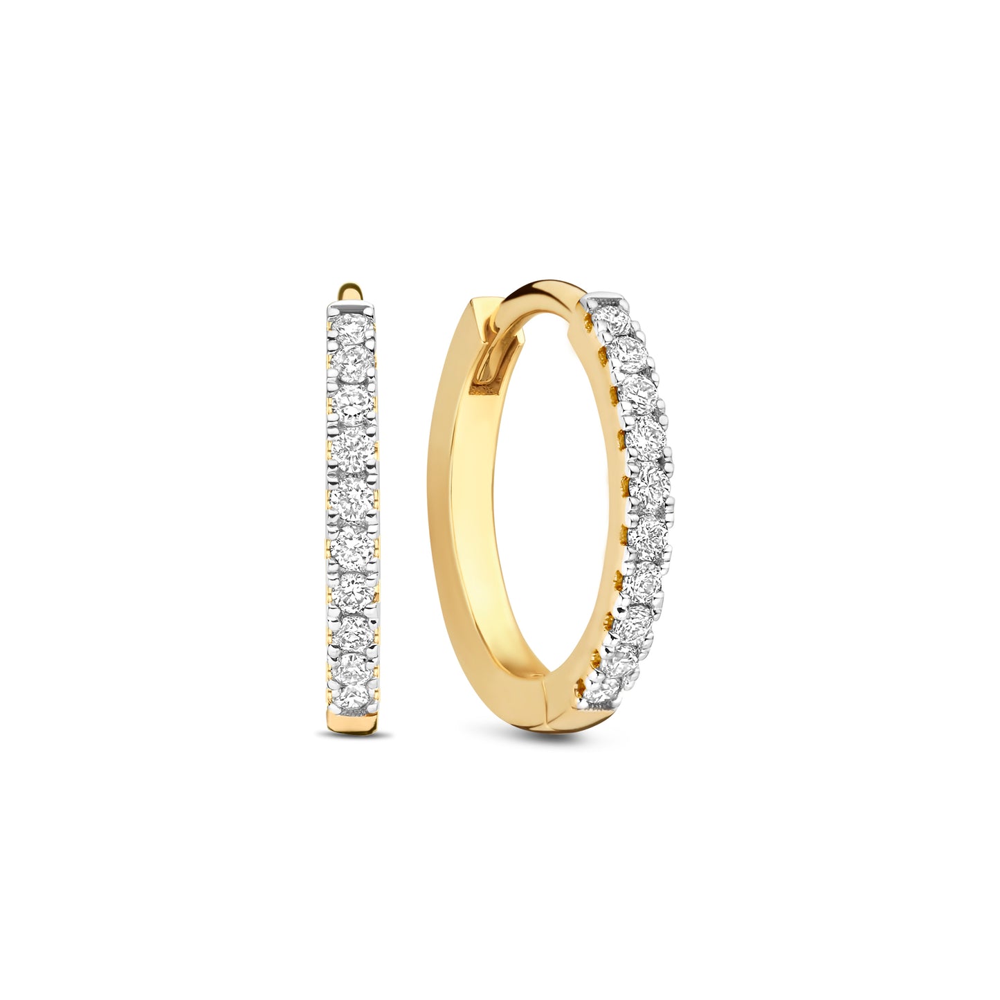 De la Paix Madeline 14 karat gold hoop earrings with diamond 0.11 carat - - Isabel Bernard