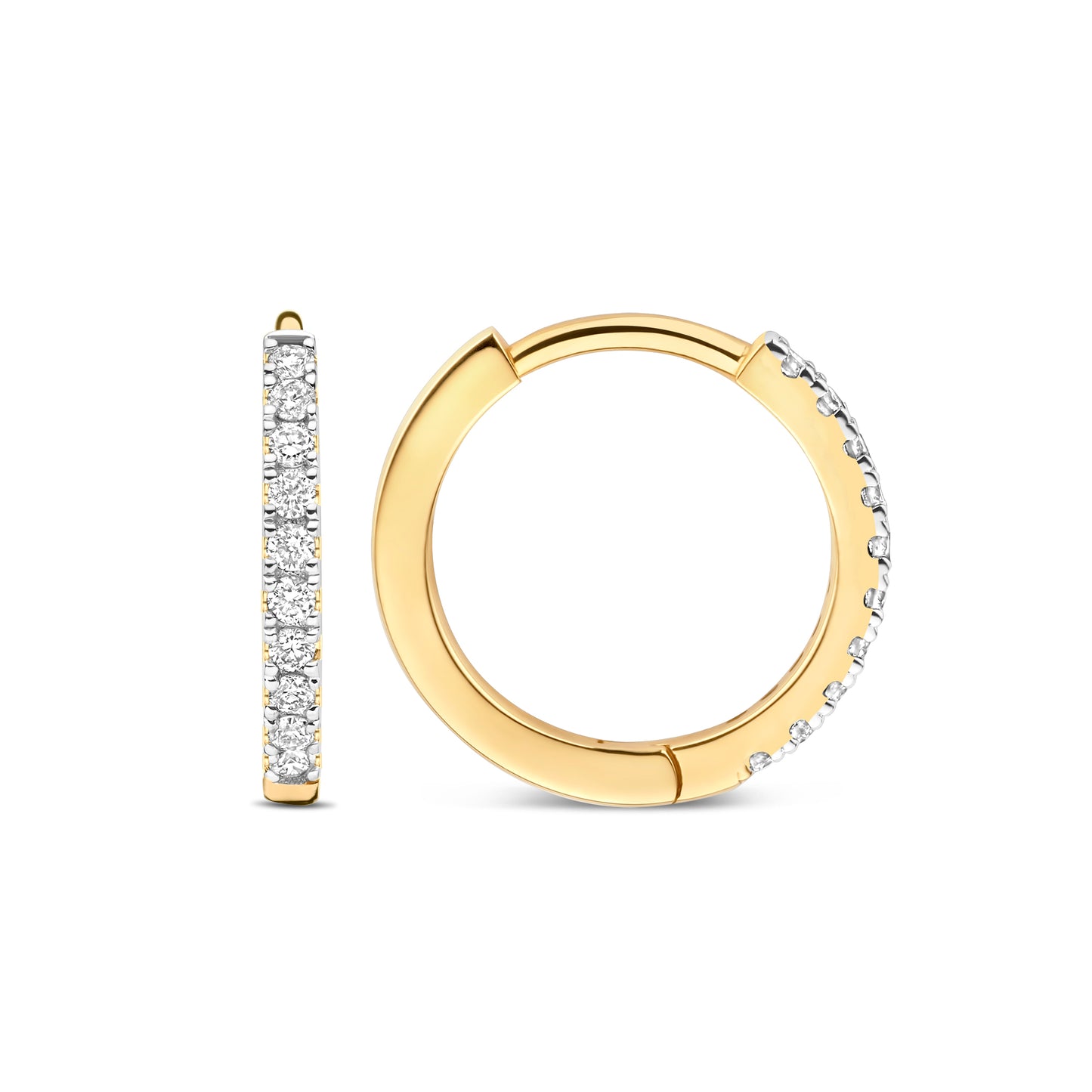 De la Paix Madeline 14 karat gold hoop earrings with diamond 0.11 carat - - Isabel Bernard