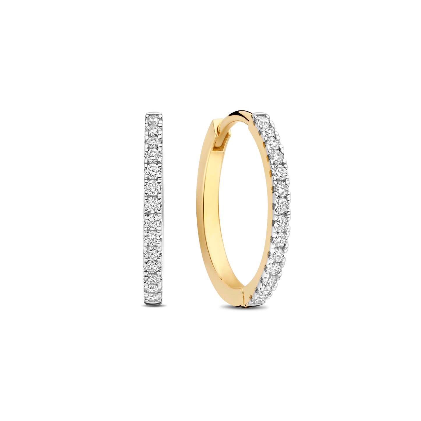 De la Paix Madeline 14 karat gold hoop earrings with diamond 0.17 carat - - Isabel Bernard