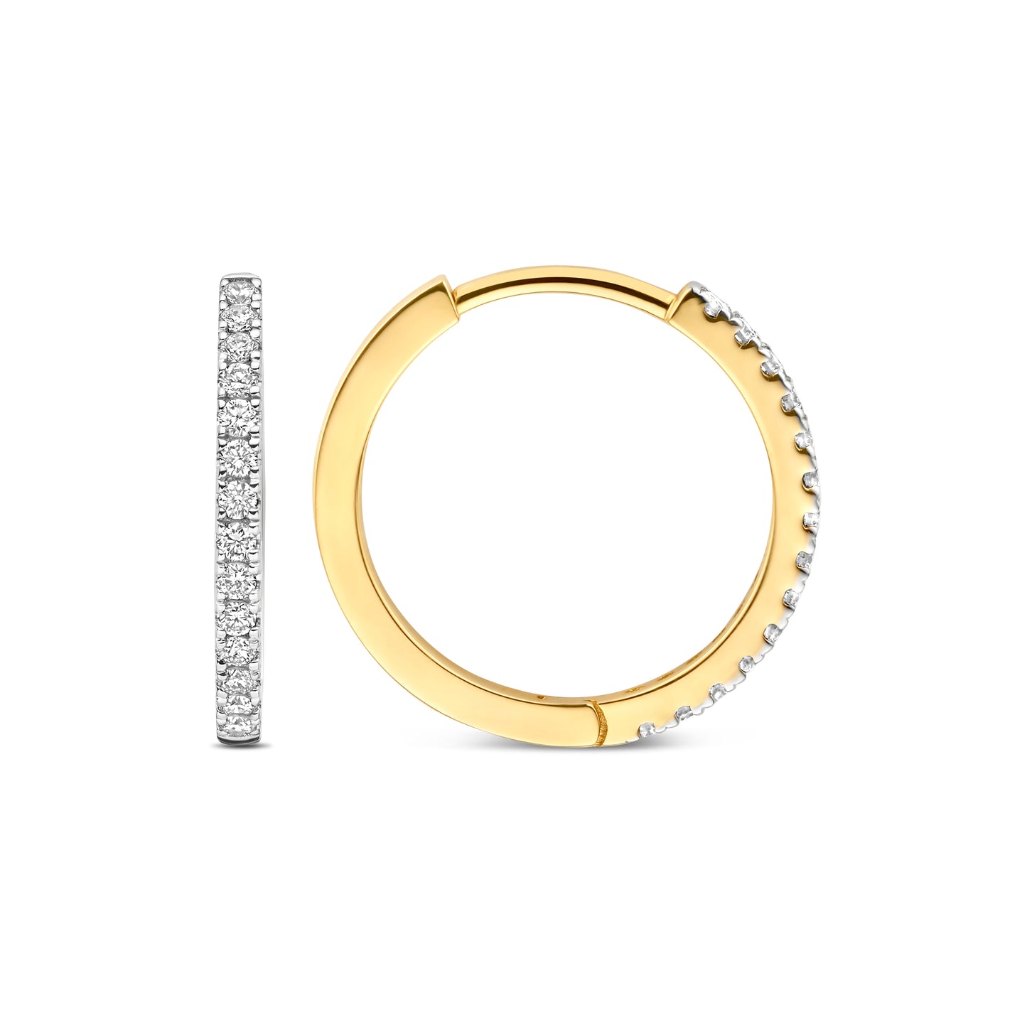 De la Paix Madeline 14 karat gold hoop earrings with diamond 0.17 carat - - Isabel Bernard