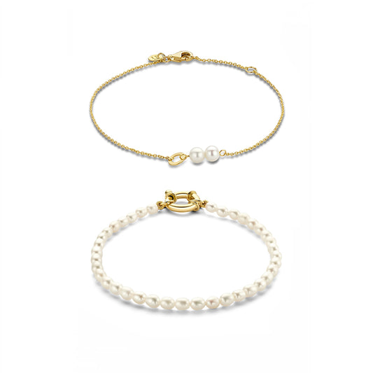 Cadeau d'Isabel 14 karat gold bracelets gift set with pearls -  - Isabel Bernard