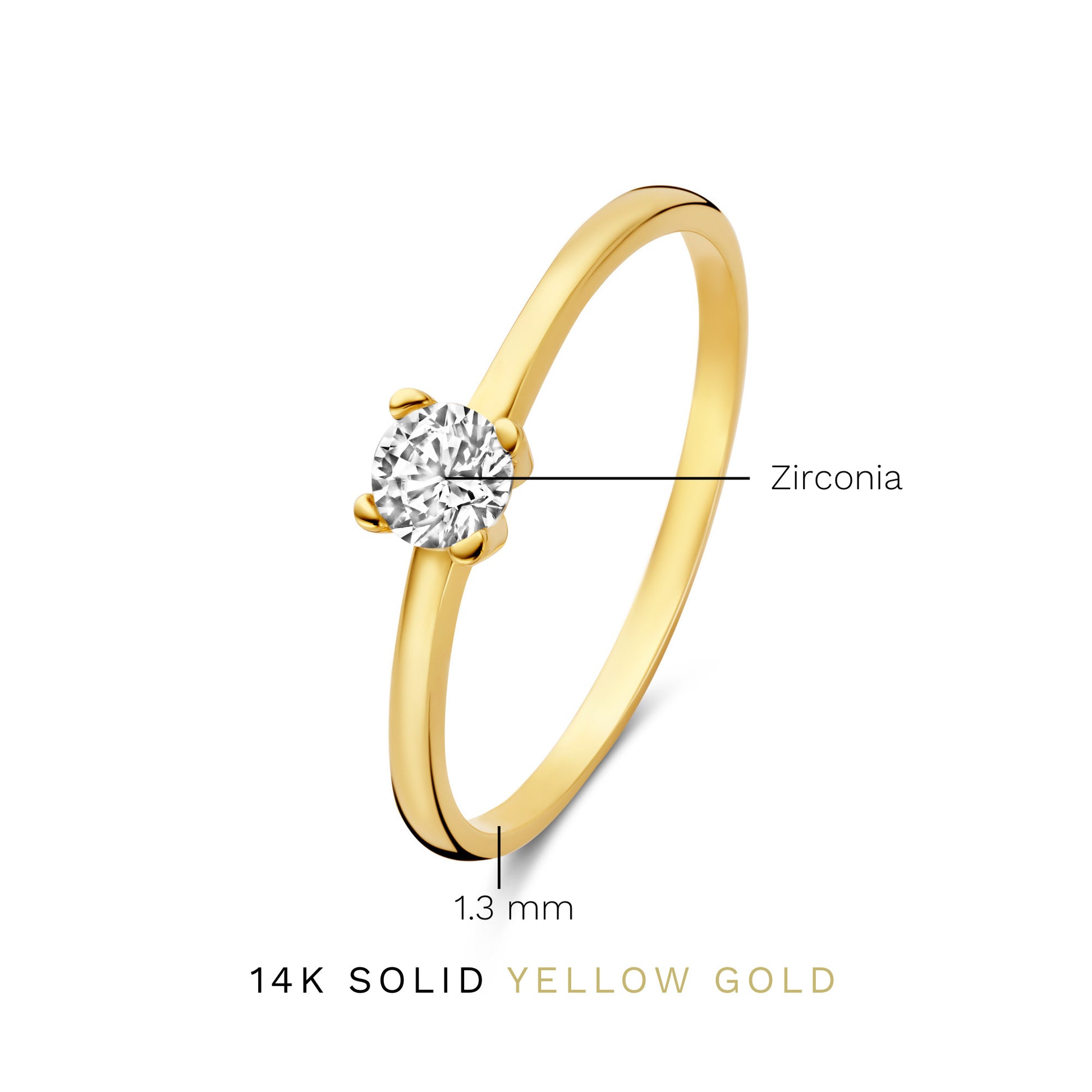 Le Marais Isidora 14 karat gold ring with zirconia -  - Isabel Bernard