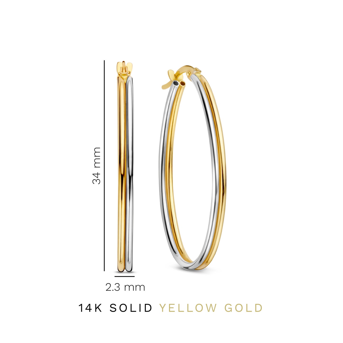 Rivoli Flori 14 karat gold hoop earrings (32 mm) -  - Isabel Bernard