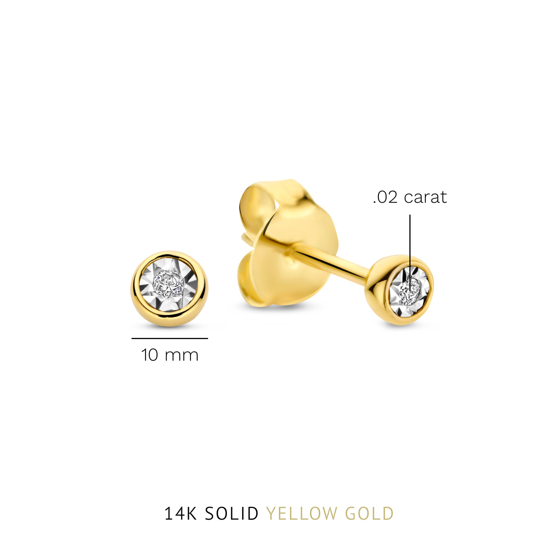 De la Paix Inaya 14 karat gold ear studs with diamond 0.02 carat -  - Isabel Bernard