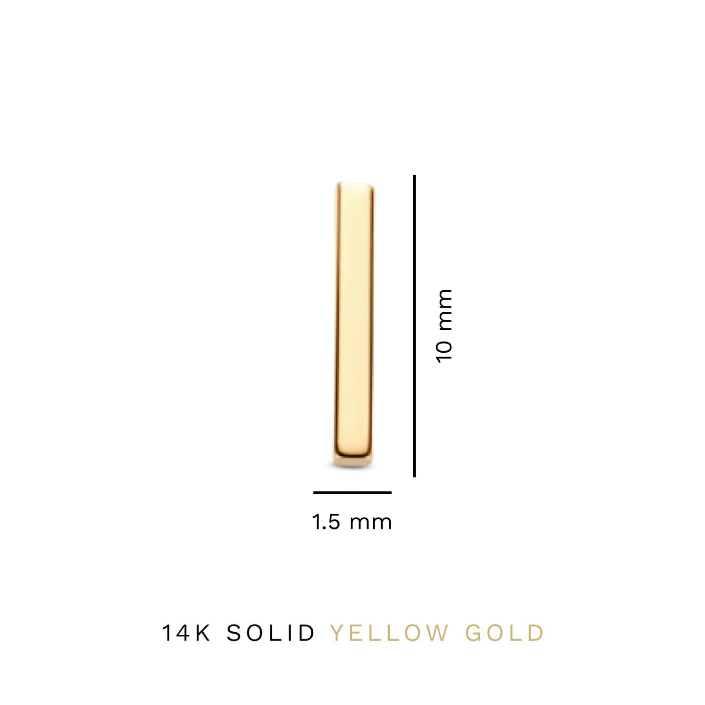 Le Marais Rosalie 14 karat gold ear studs with rod -  - Isabel Bernard