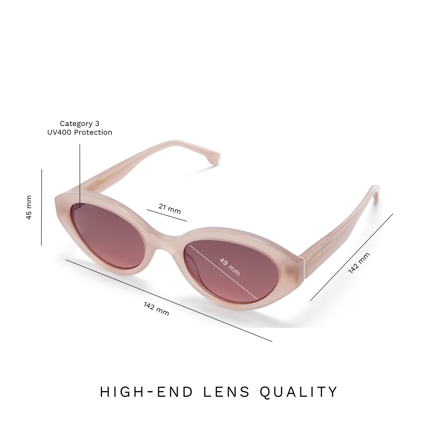 La Villette Rosaire soft pink oval sunglasses with pink lenses -  - Isabel Bernard