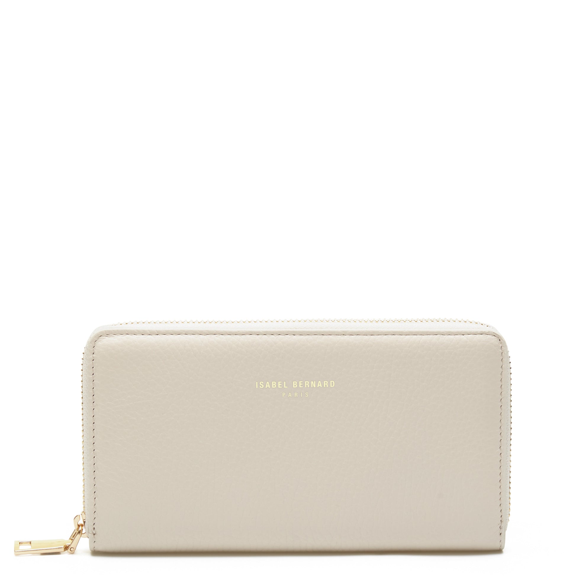 Honoré Léa cream calfskin leather zipper wallet -  - Isabel Bernard