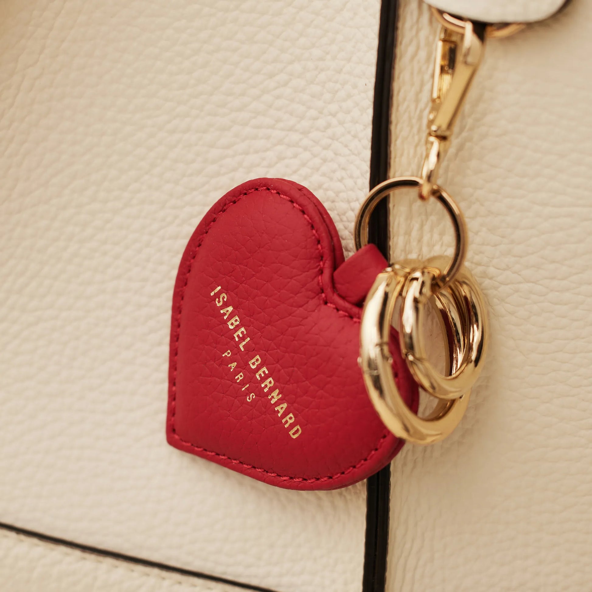 Honoré Faye red calfskin leather heart key ring -  - Isabel Bernard