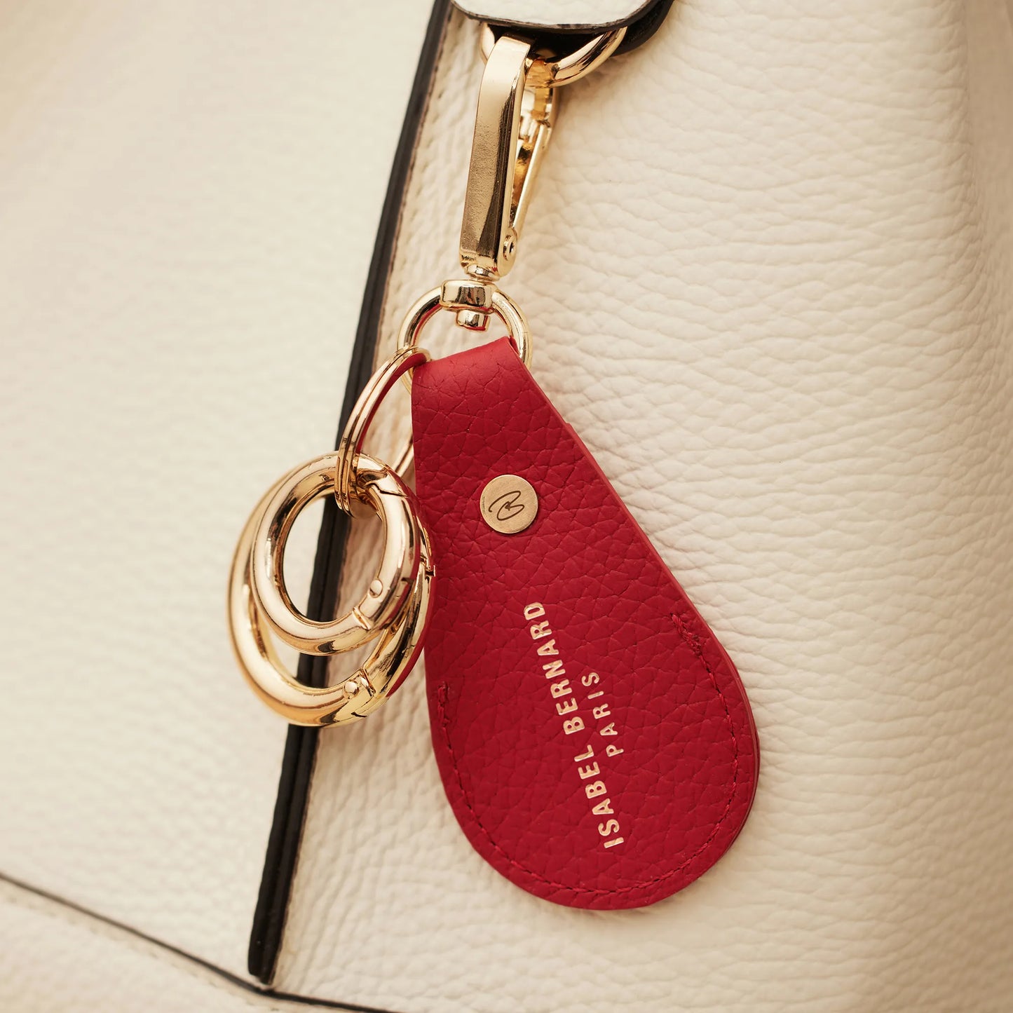 Honoré Filou red calfskin leather Airtag key ring -  - Isabel Bernard