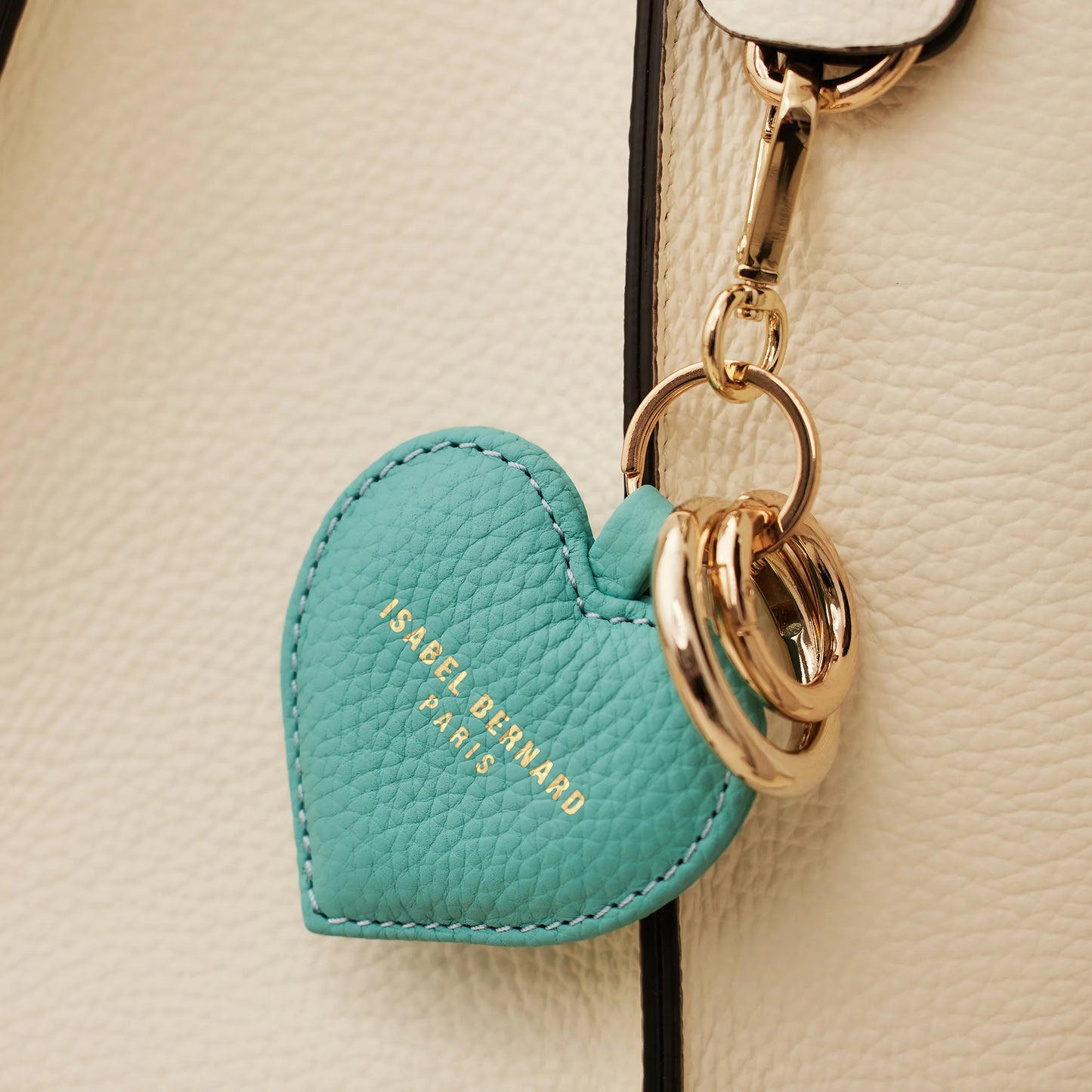 Honoré Faye blue calfskin leather heart key ring -  - Isabel Bernard