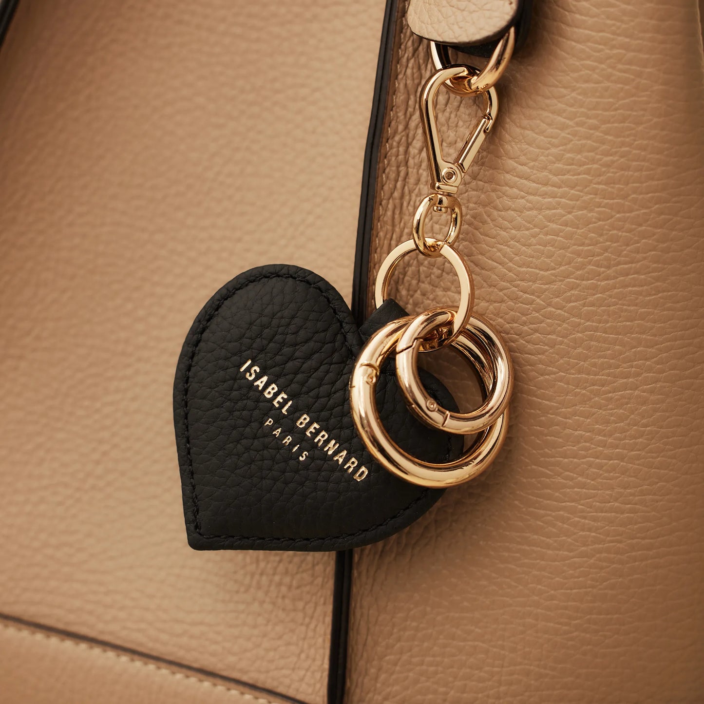 Honoré Faye black calfskin leather heart key ring -  - Isabel Bernard