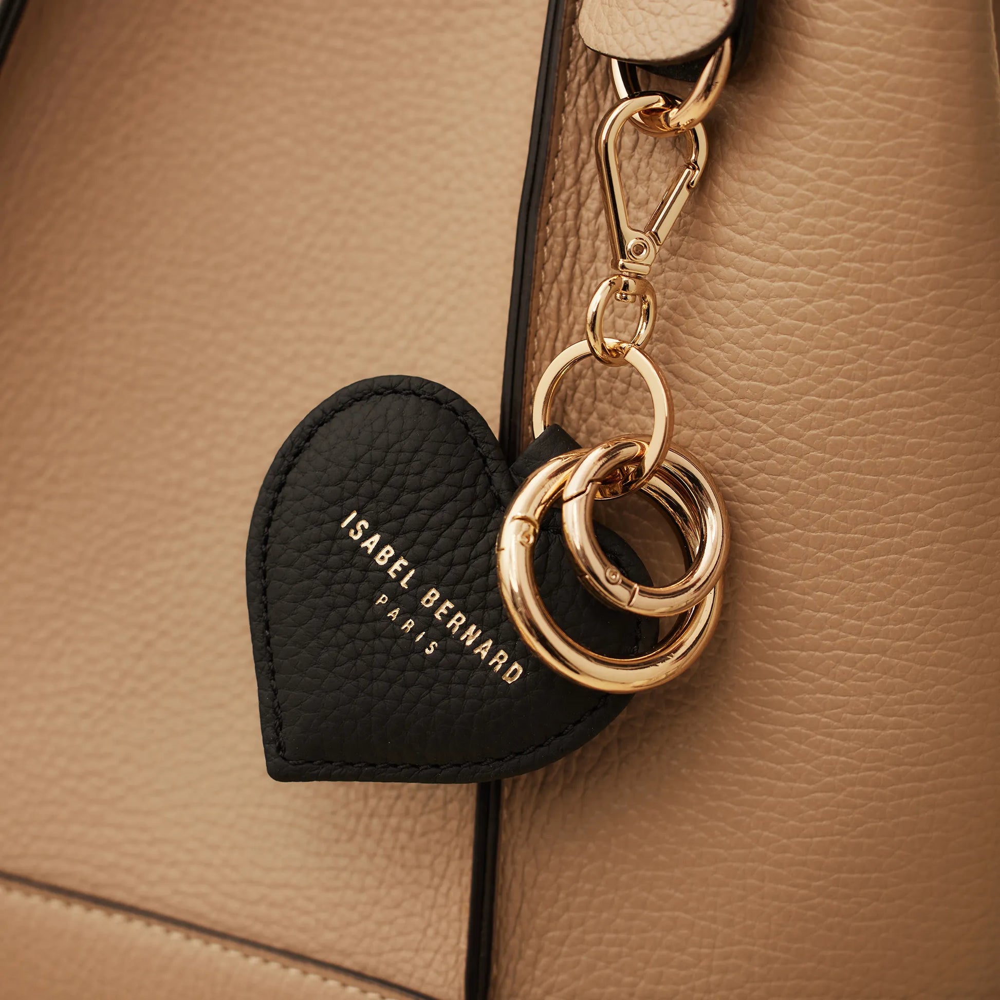 Honoré Faye black calfskin leather heart key ring -  - Isabel Bernard