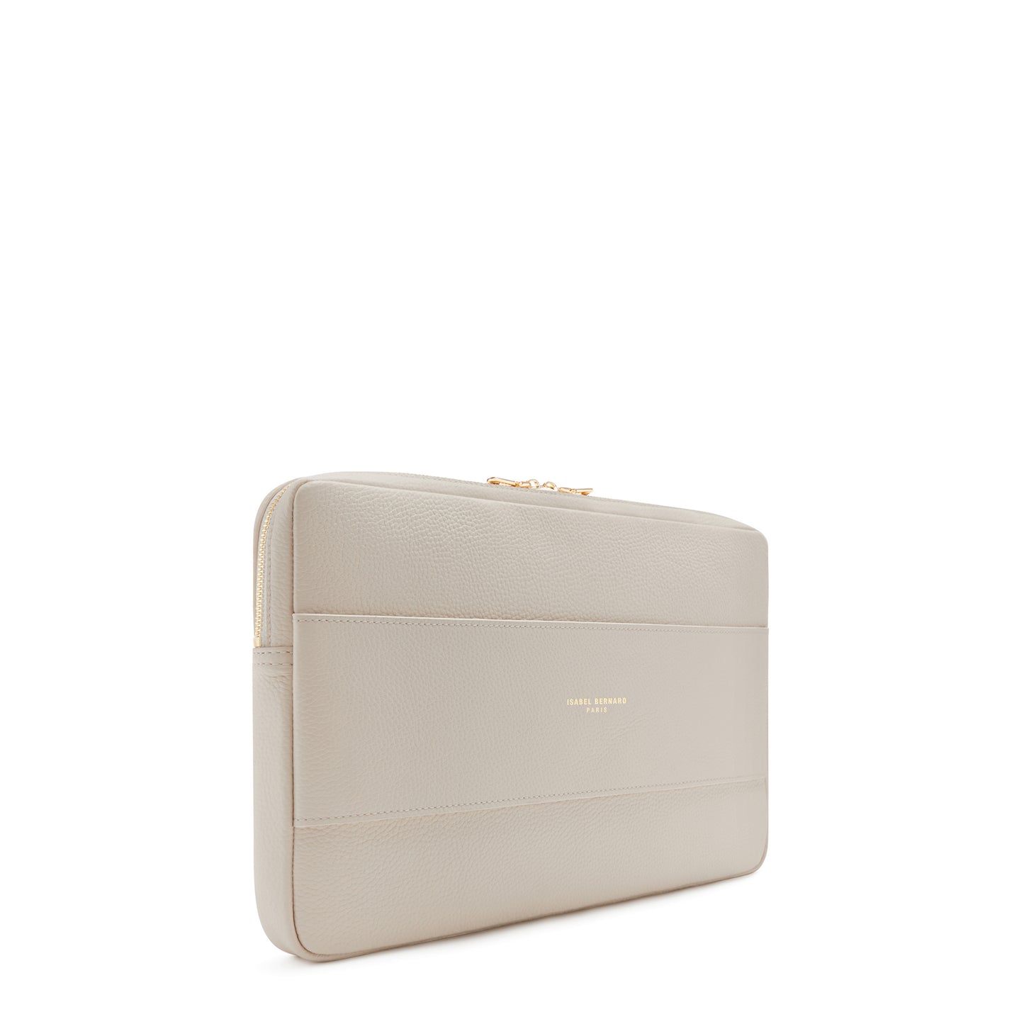 Honoré Caress cream calfskin leather laptop sleeve -  - Isabel Bernard