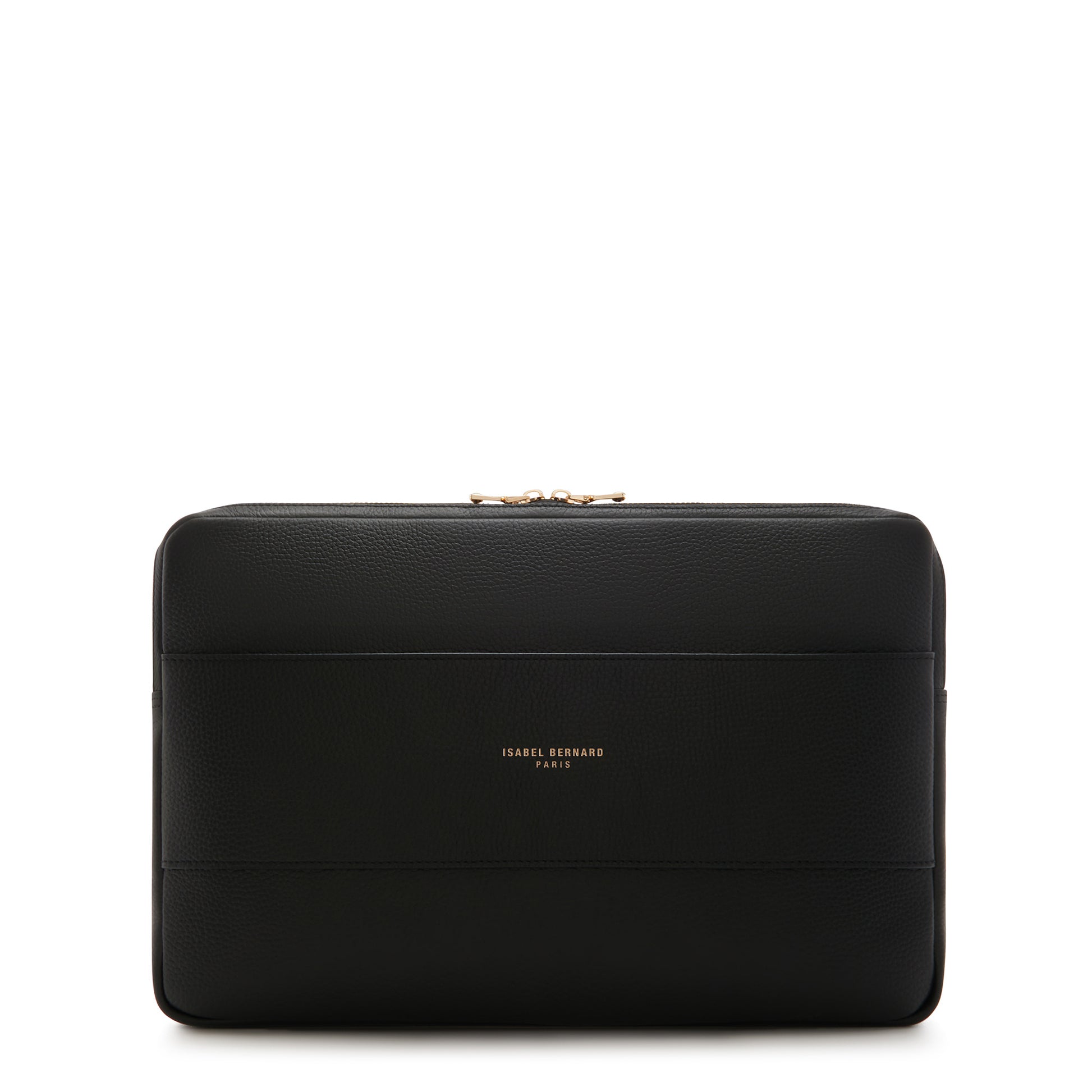 Honoré Caress black calfskin leather laptop sleeve -  - Isabel Bernard