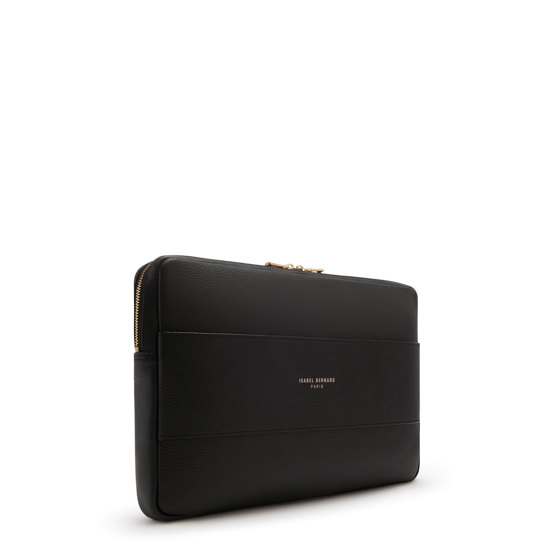 Honoré Caress black calfskin leather laptop sleeve -  - Isabel Bernard