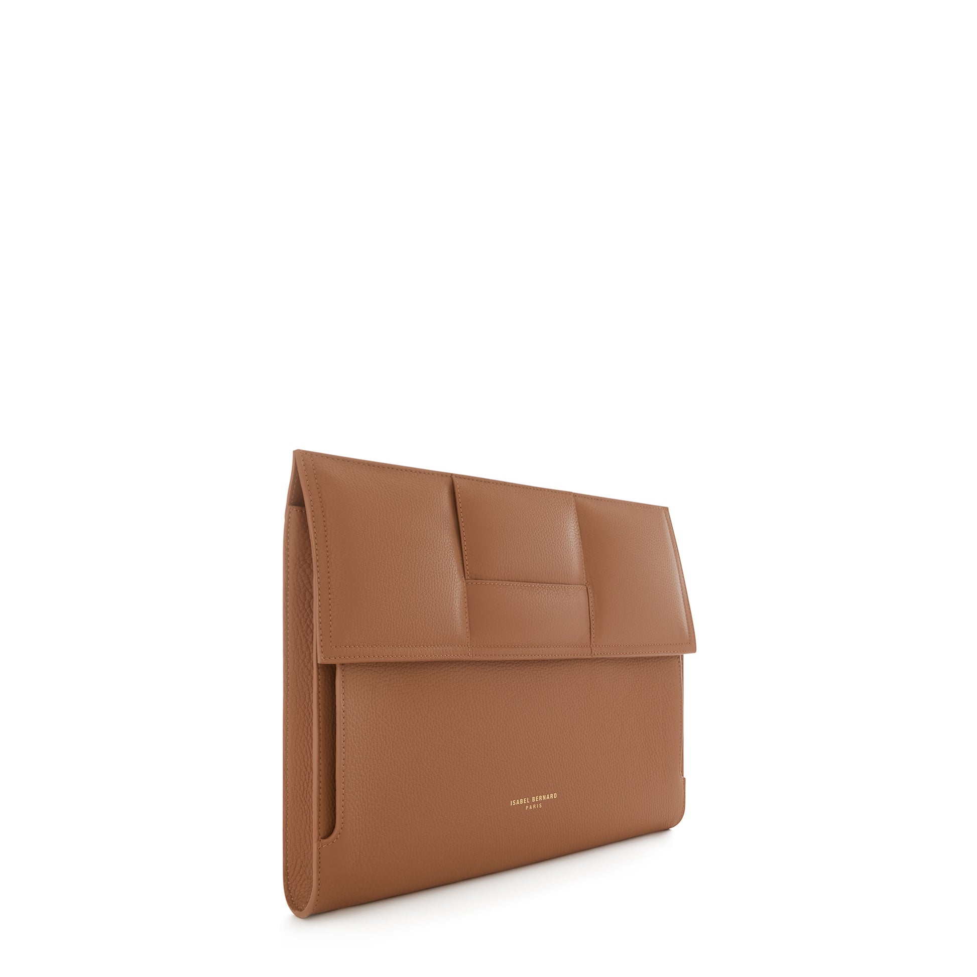 Honoré Caroline camel braided calfskin leather laptop sleeve -  - Isabel Bernard