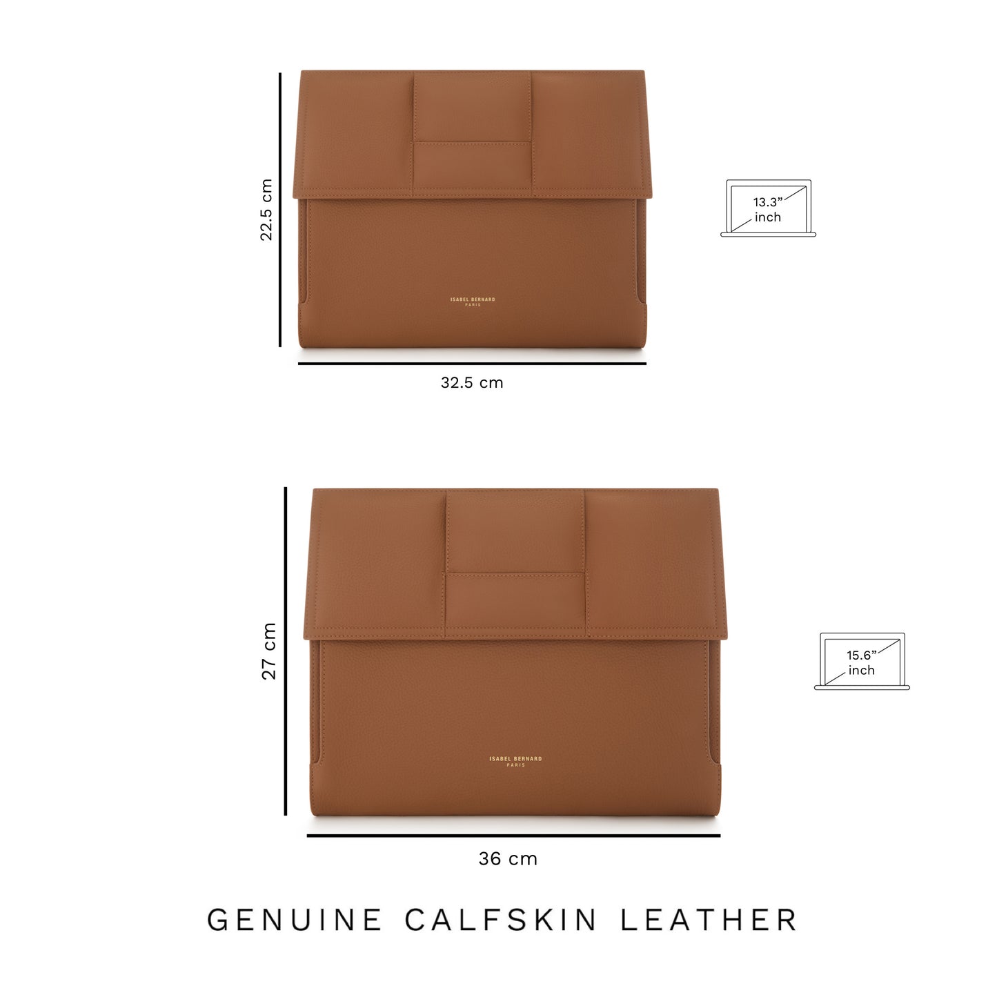 Honoré Caroline camel braided calfskin leather laptop sleeve -  - Isabel Bernard