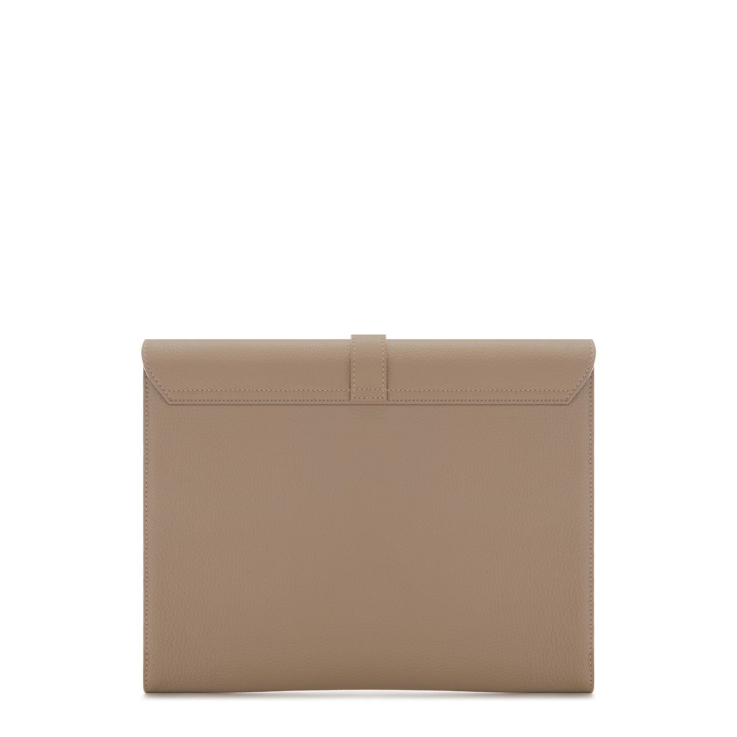 Honoré Clara taupe calfskin leather laptop sleeve with shoulder strap -  - Isabel Bernard