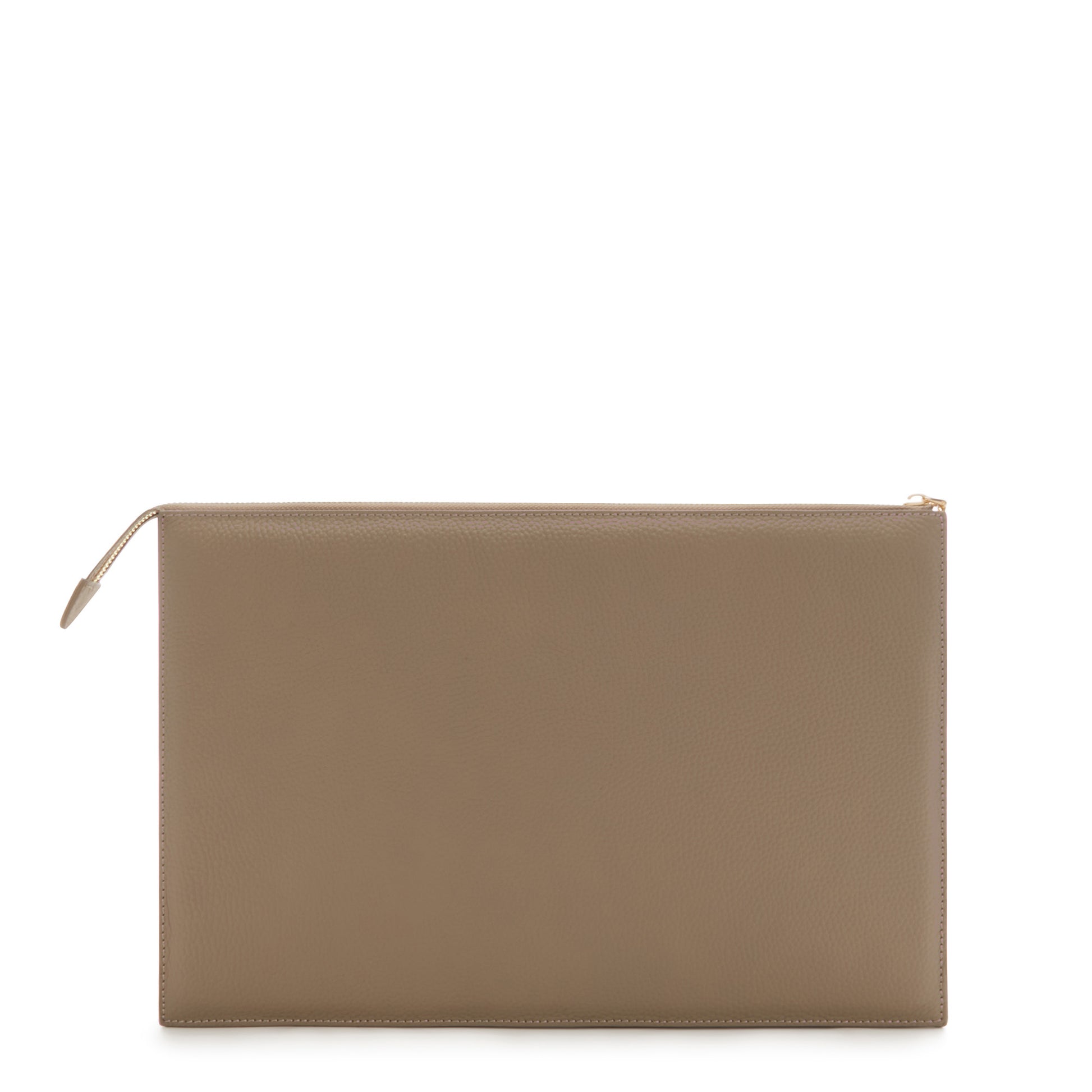 Honoré Cosette taupe braided calfskin leather laptop sleeve with shoulder strap -  - Isabel Bernard