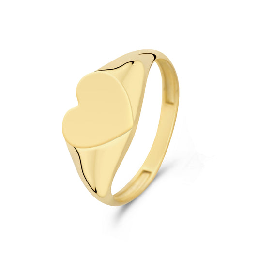 Le Marais Lauren 14 karat gold signet ring with heart -  - Isabel Bernard