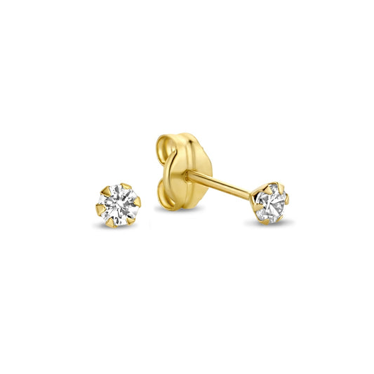 Le Marais De Buci 14 karat gold ear studs with zirconia -  - Isabel Bernard