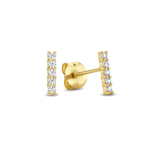 Rivoli Esmée 14 karat gold ear studs with zirconia stones -  - Isabel Bernard