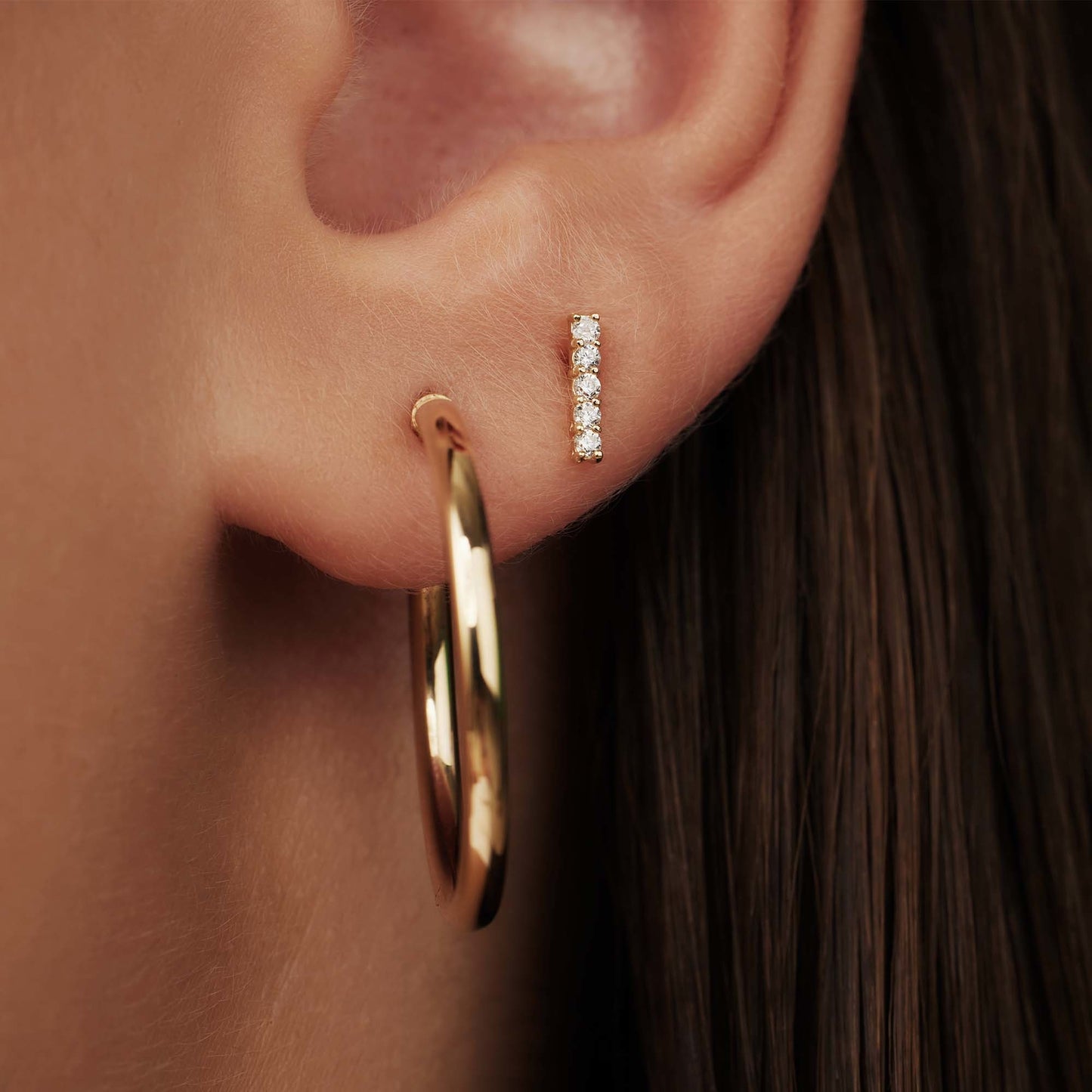 Rivoli Esmée 14 karat gold ear studs with zirconia stones -  - Isabel Bernard