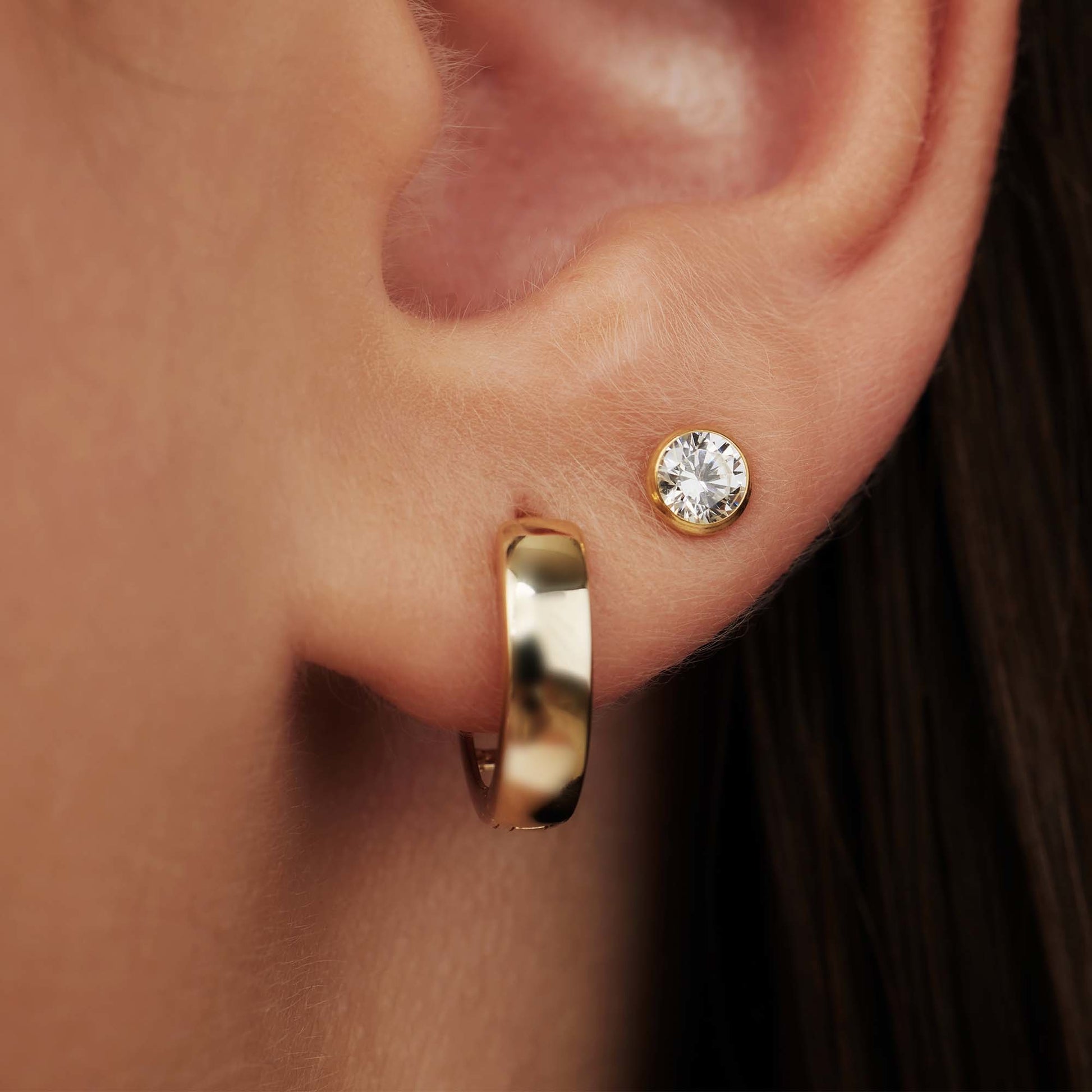 Rivoli Juliette 14 karat gold ear studs with zirconia stone -  - Isabel Bernard