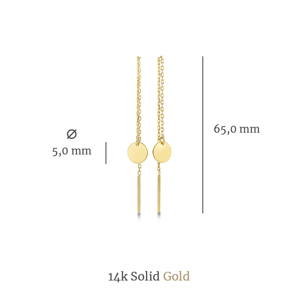 Le Marais Jeanne 14 karat gold pull through earrings with coin -  - Isabel Bernard