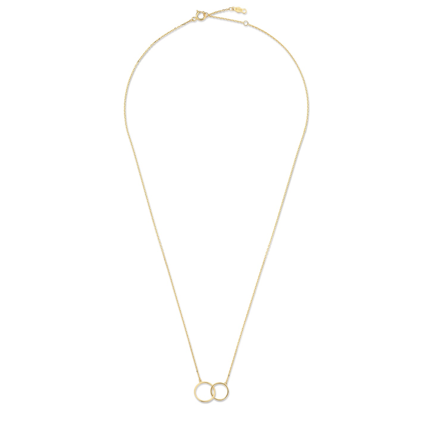 Le Marais Loulou 14 karat gold necklace with two rings -  - Isabel Bernard