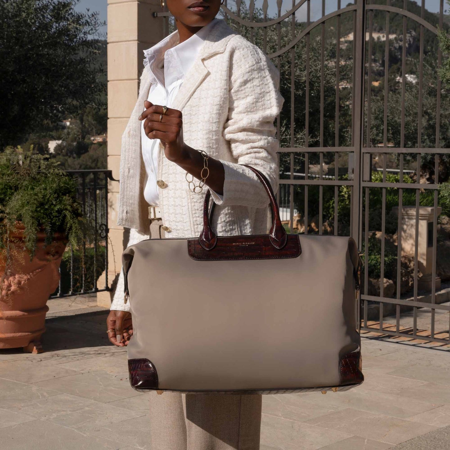 Du Louvre Celie taupe weekend bag small -  - Isabel Bernard