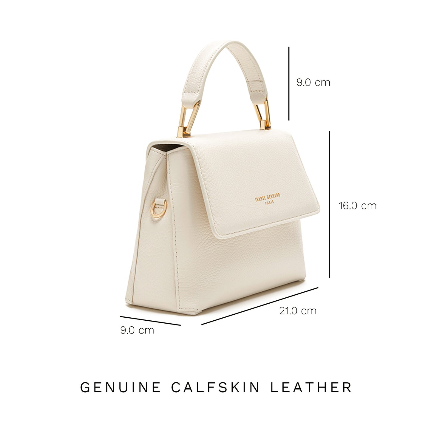 Femme Forte Heline cream calfskin leather handbag - - Isabel Bernard