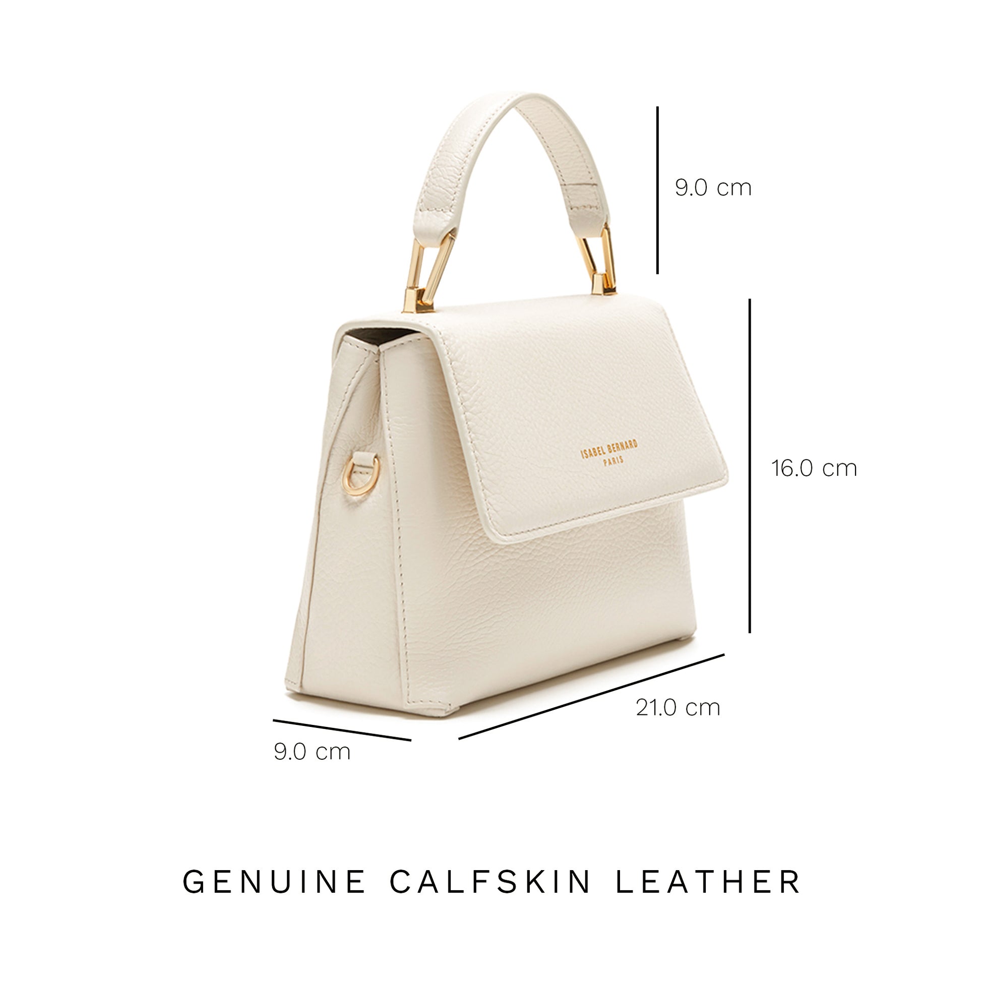 Femme Forte Heline cream calfskin leather handbag - - Isabel Bernard