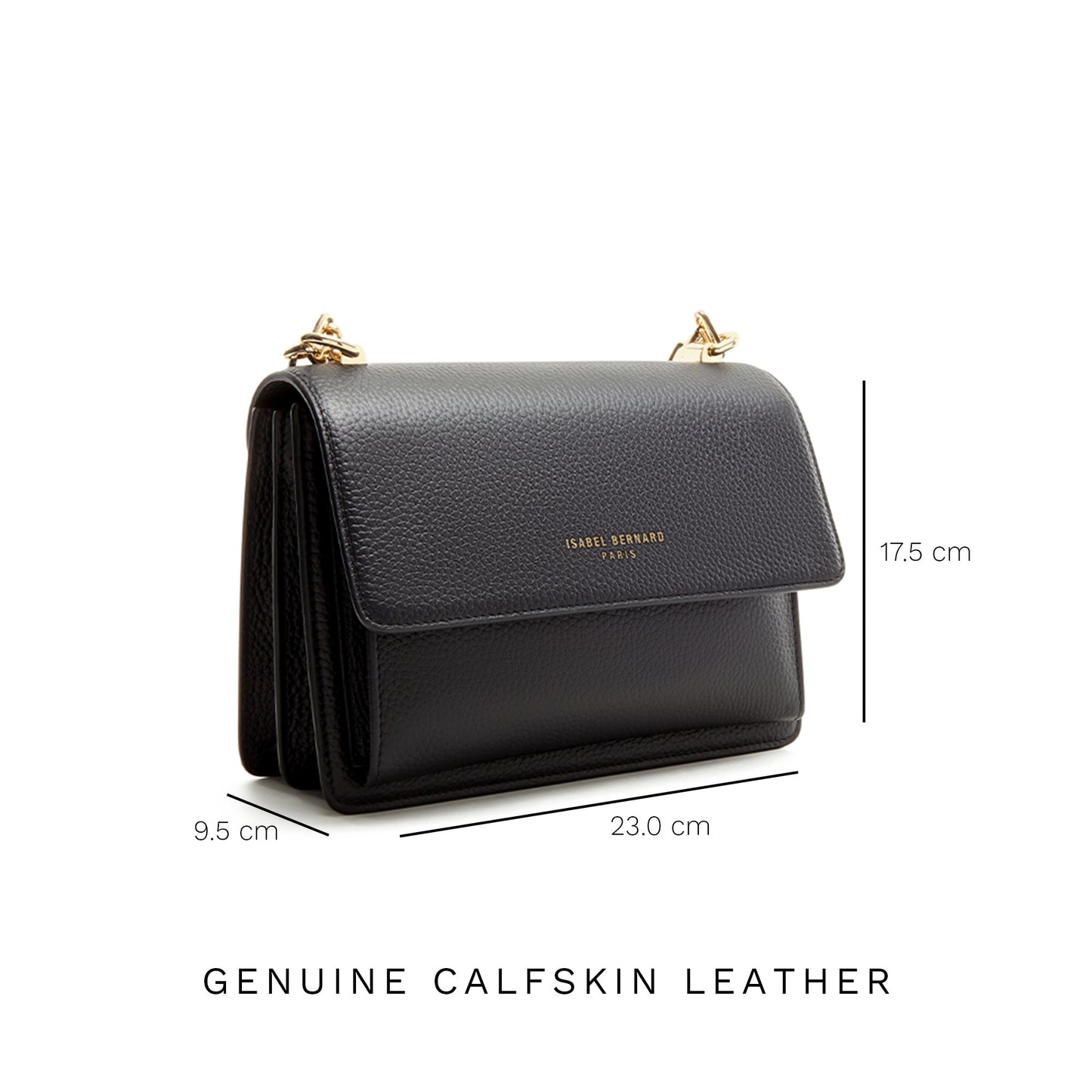 Femme Forte Valerie black calfskin leather shoulder bag -  - Isabel Bernard