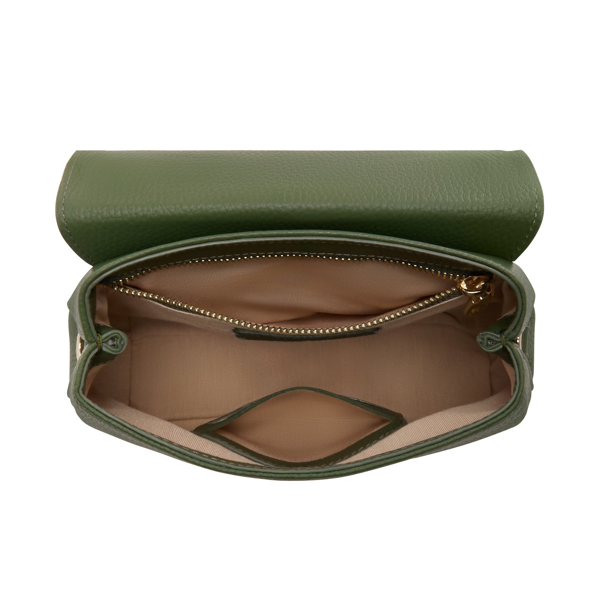 Femme Forte Heline green calfskin leather handbag -  - Isabel Bernard