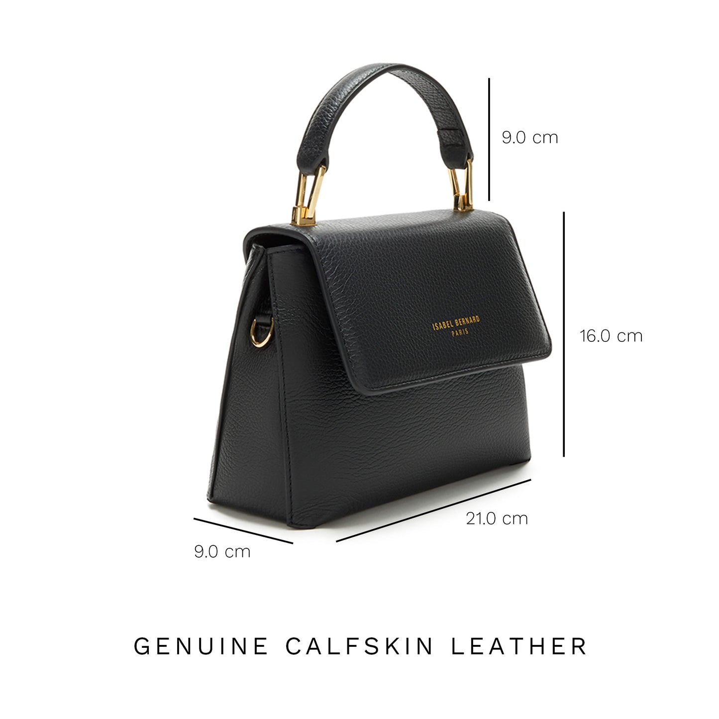 Cadeau d'Isabel black calfskin leather handbag and zipper wallet gift set - - Isabel Bernard