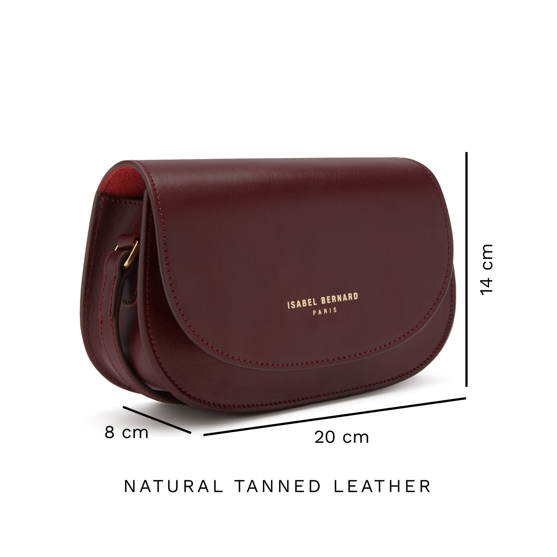 Montmartre Manon bordeaux red vegetable tanned leather crossbody bag -  - Isabel Bernard