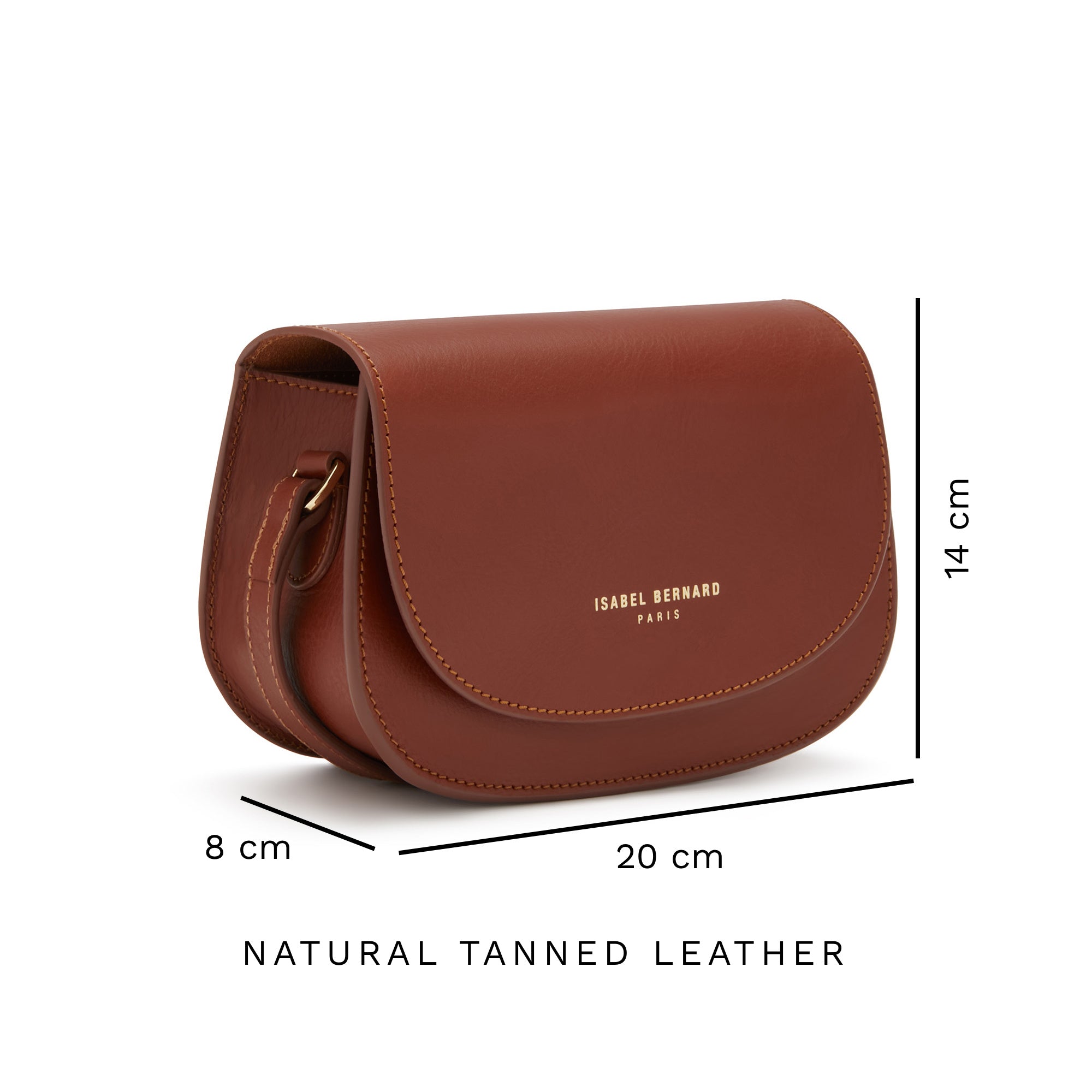 Montmartre Manon cognac vegetable tanned leather crossbody bag