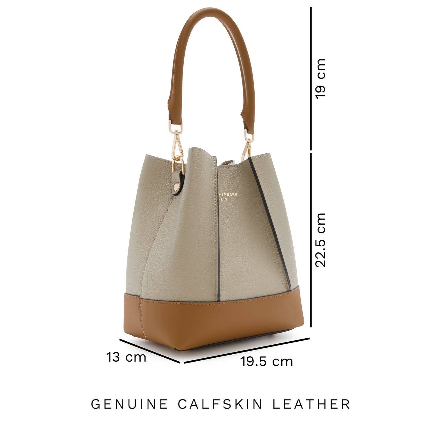 Femme Forte Minette taupe calfskin leather handbag -  - Isabel Bernard