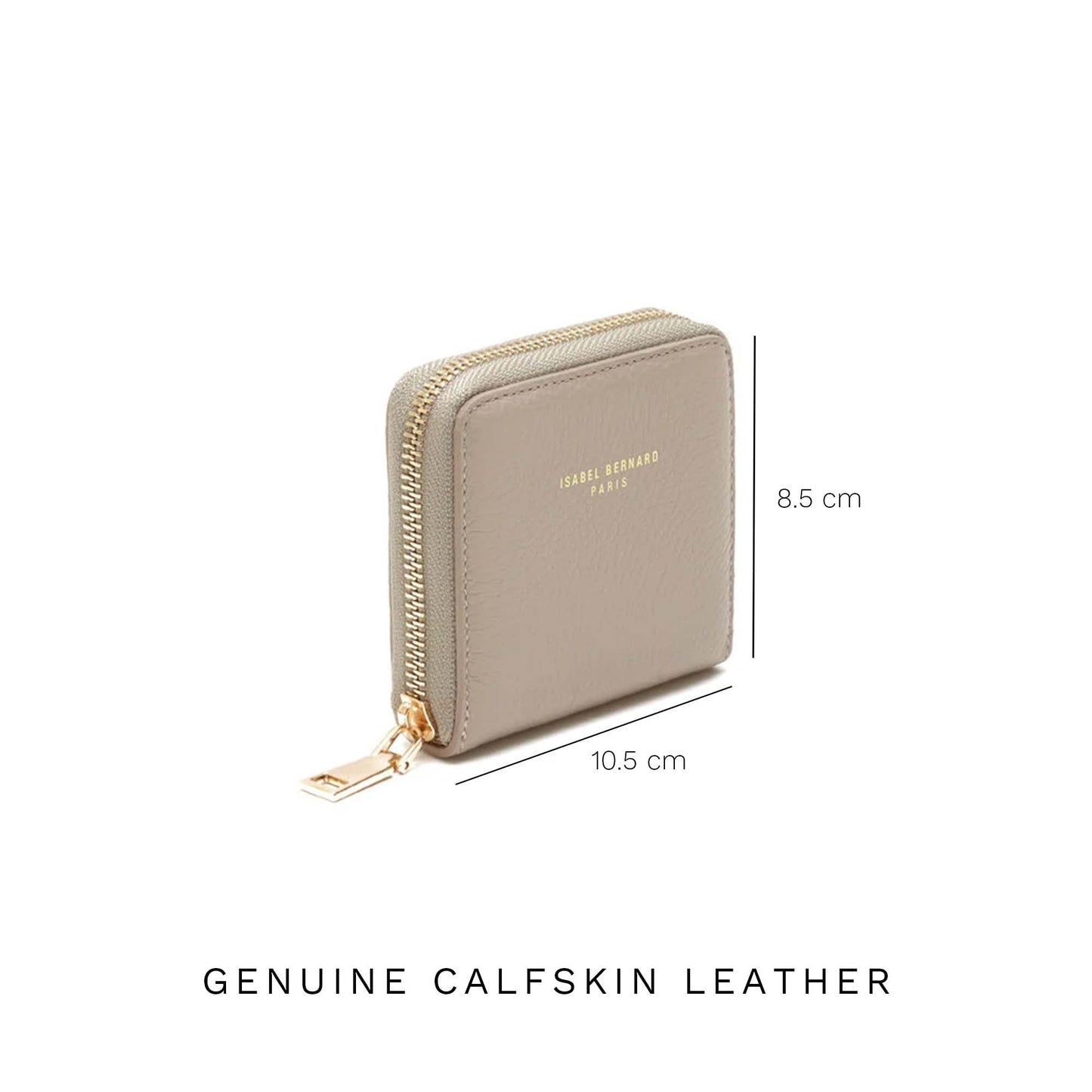 Cadeau d'Isabel taupe calfskin leather handbag and zipper wallet gift set - - Isabel Bernard