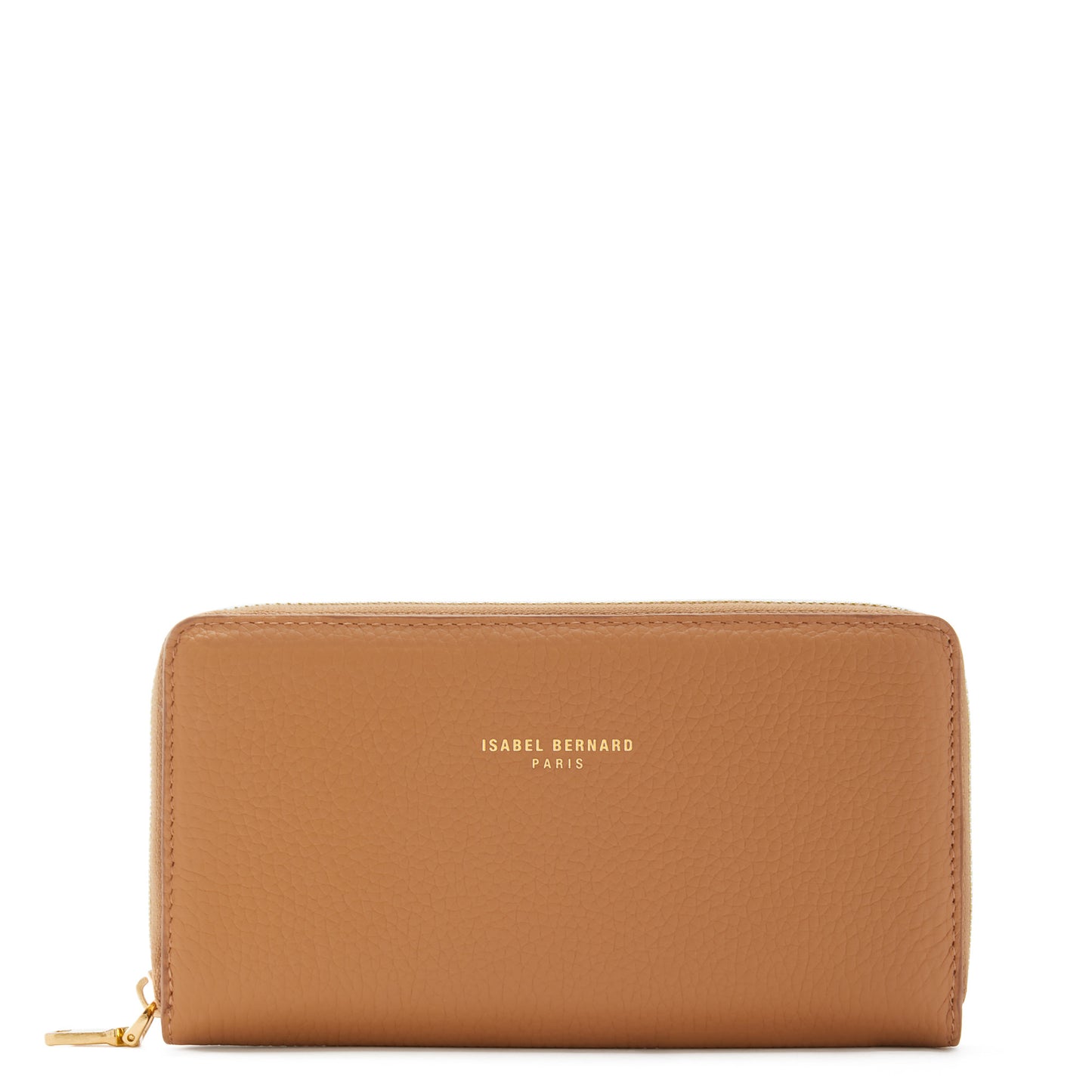 Honoré Léa camel calfskin leather zipper wallet -  - Isabel Bernard