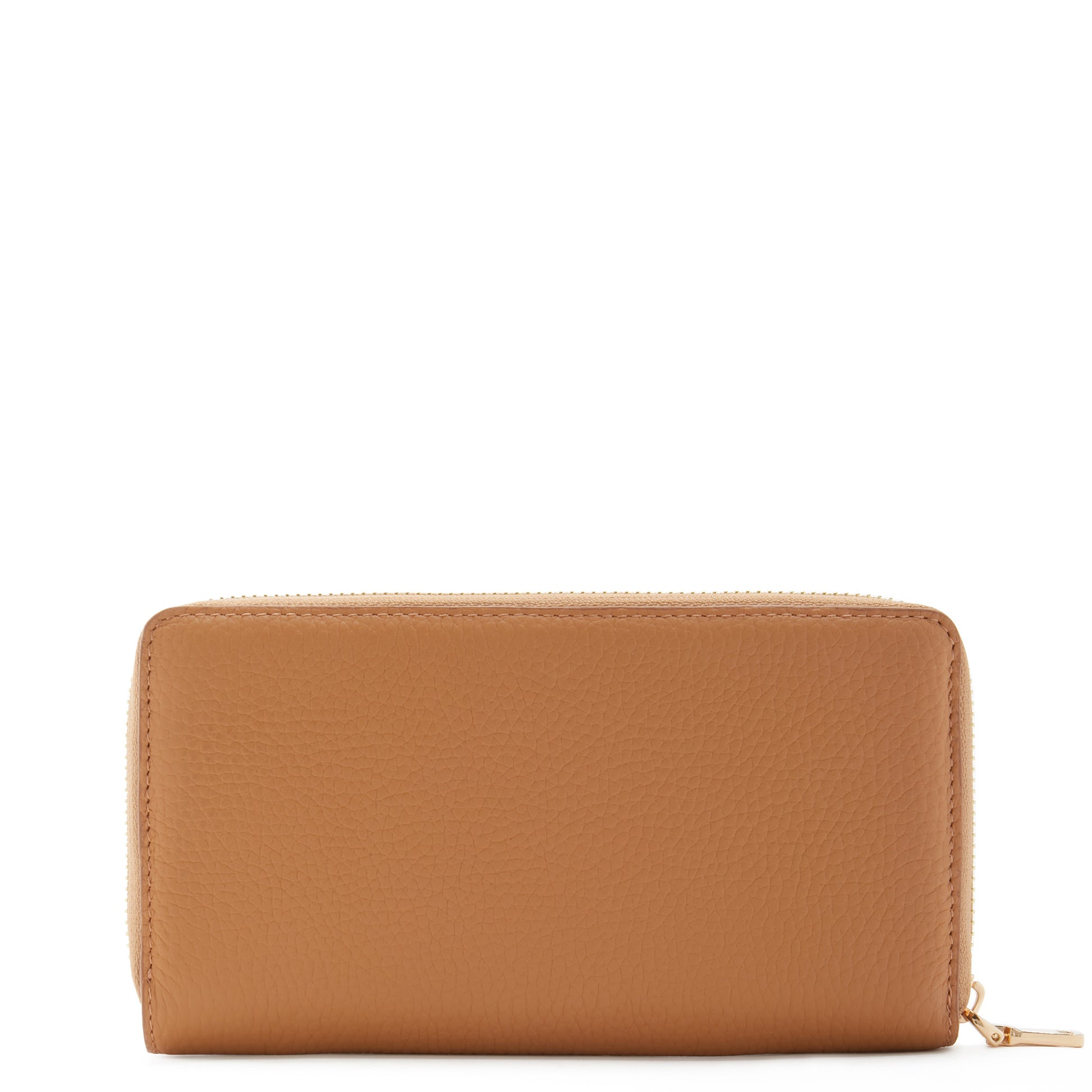 Honoré Léa camel calfskin leather zipper wallet -  - Isabel Bernard