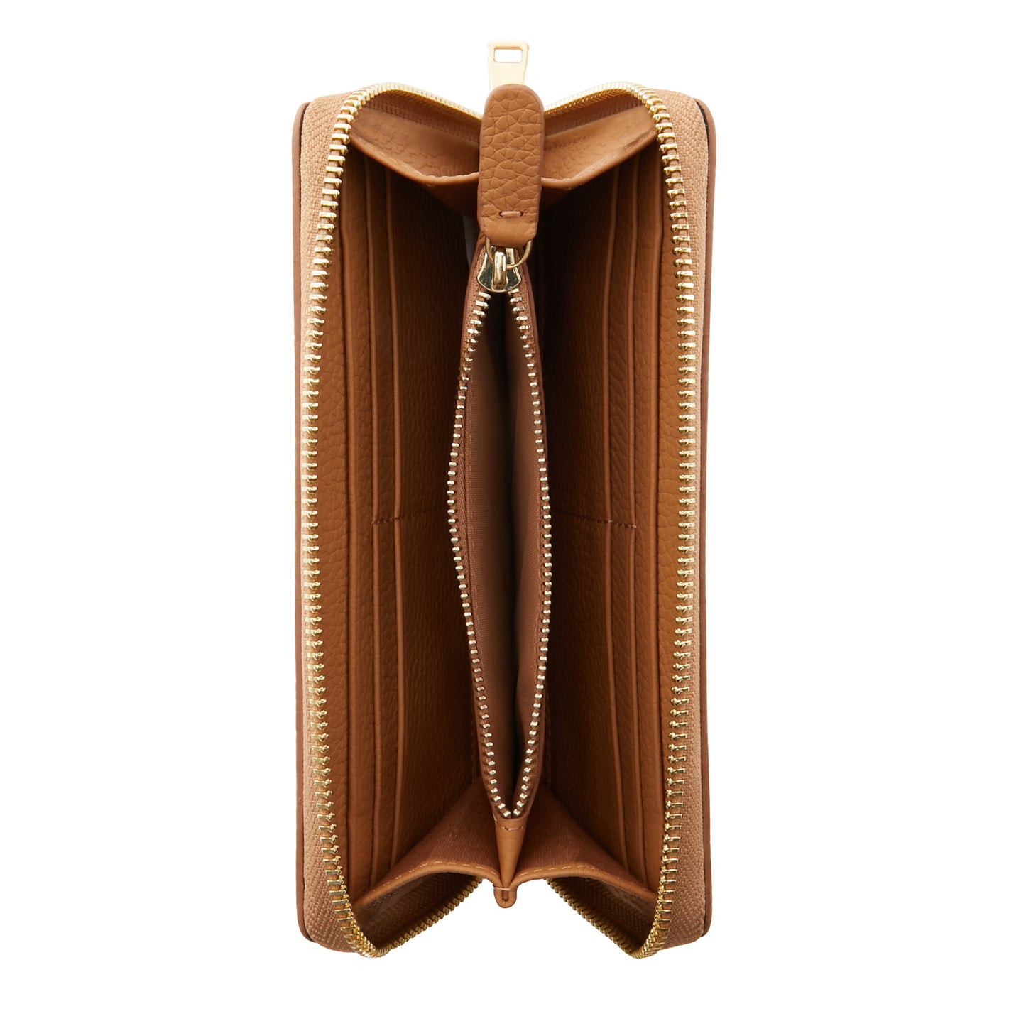 Honoré Léa camel calfskin leather zipper wallet -  - Isabel Bernard