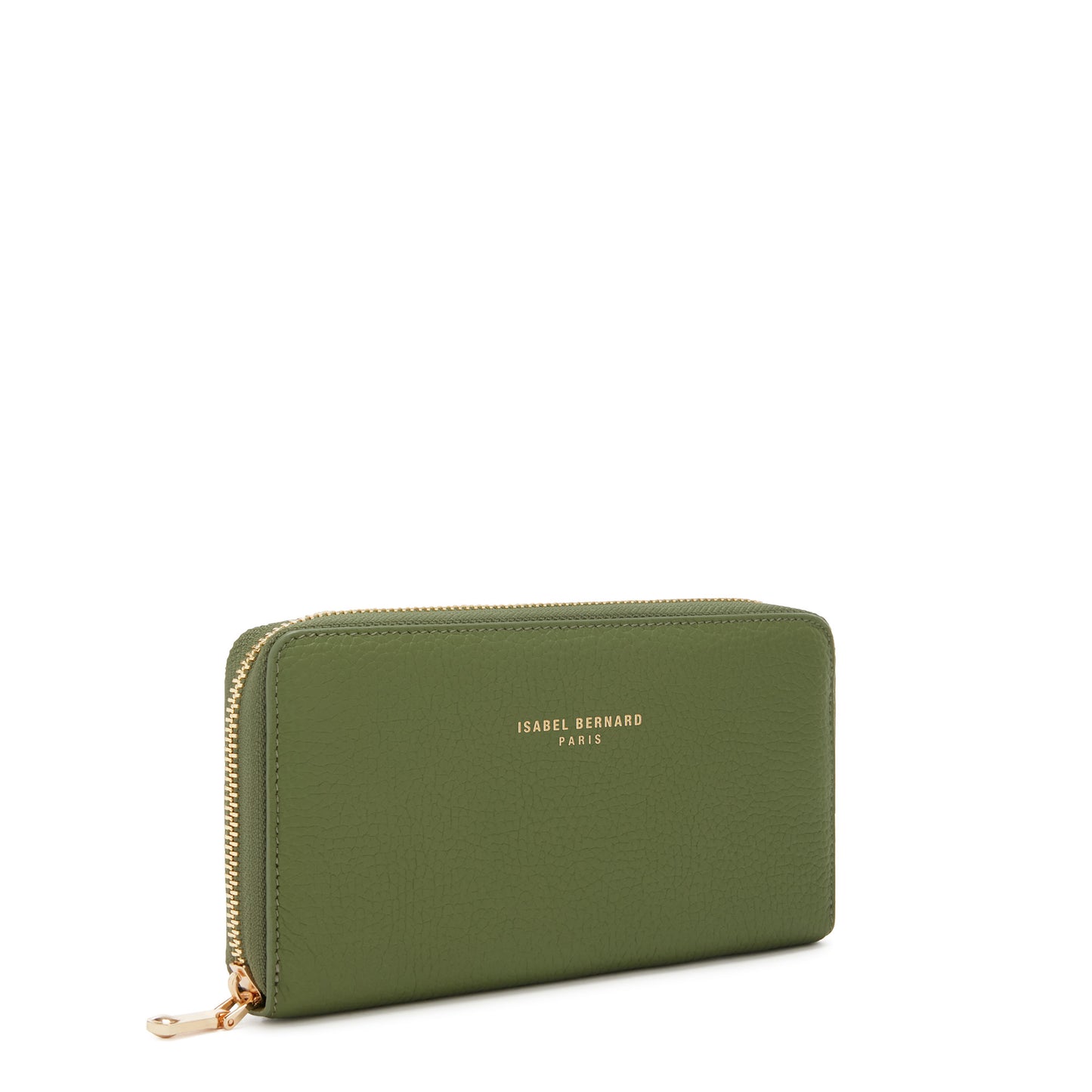 Honoré Léa green calfskin leather zipper wallet -  - Isabel Bernard