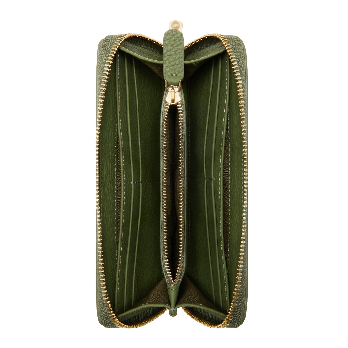 Honoré Léa green calfskin leather zipper wallet -  - Isabel Bernard