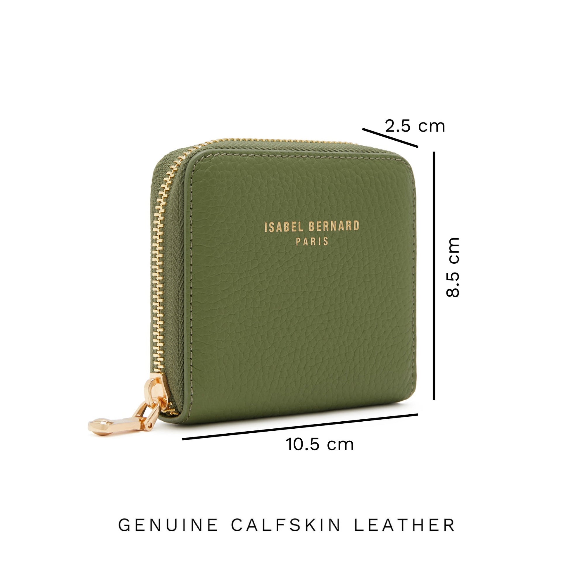 Cadeau d'Isabel green calfskin leather handbag and zipper wallet gift set - - Isabel Bernard