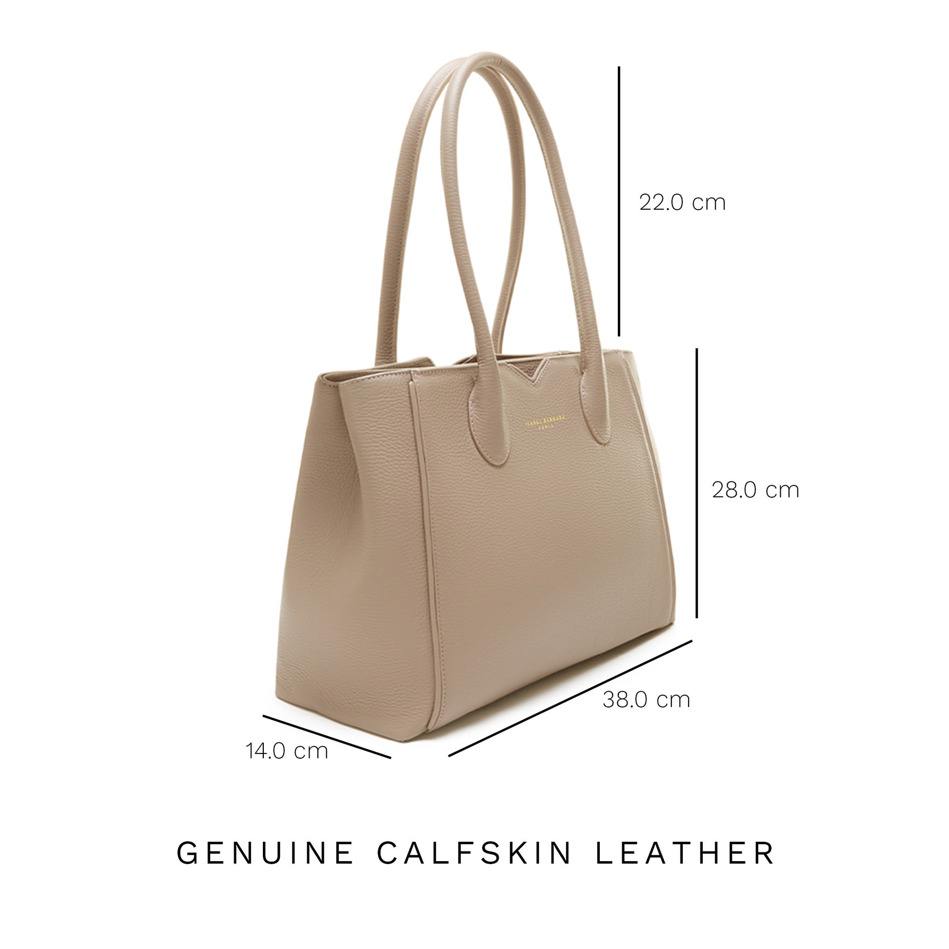 Honoré Cloe taupe calfskin leather handbag -  - Isabel Bernard