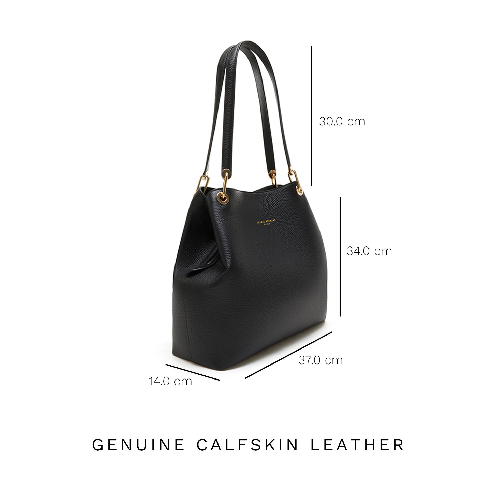 Femme Forte Annabelle black calfskin leather shoulder bag -  - Isabel Bernard