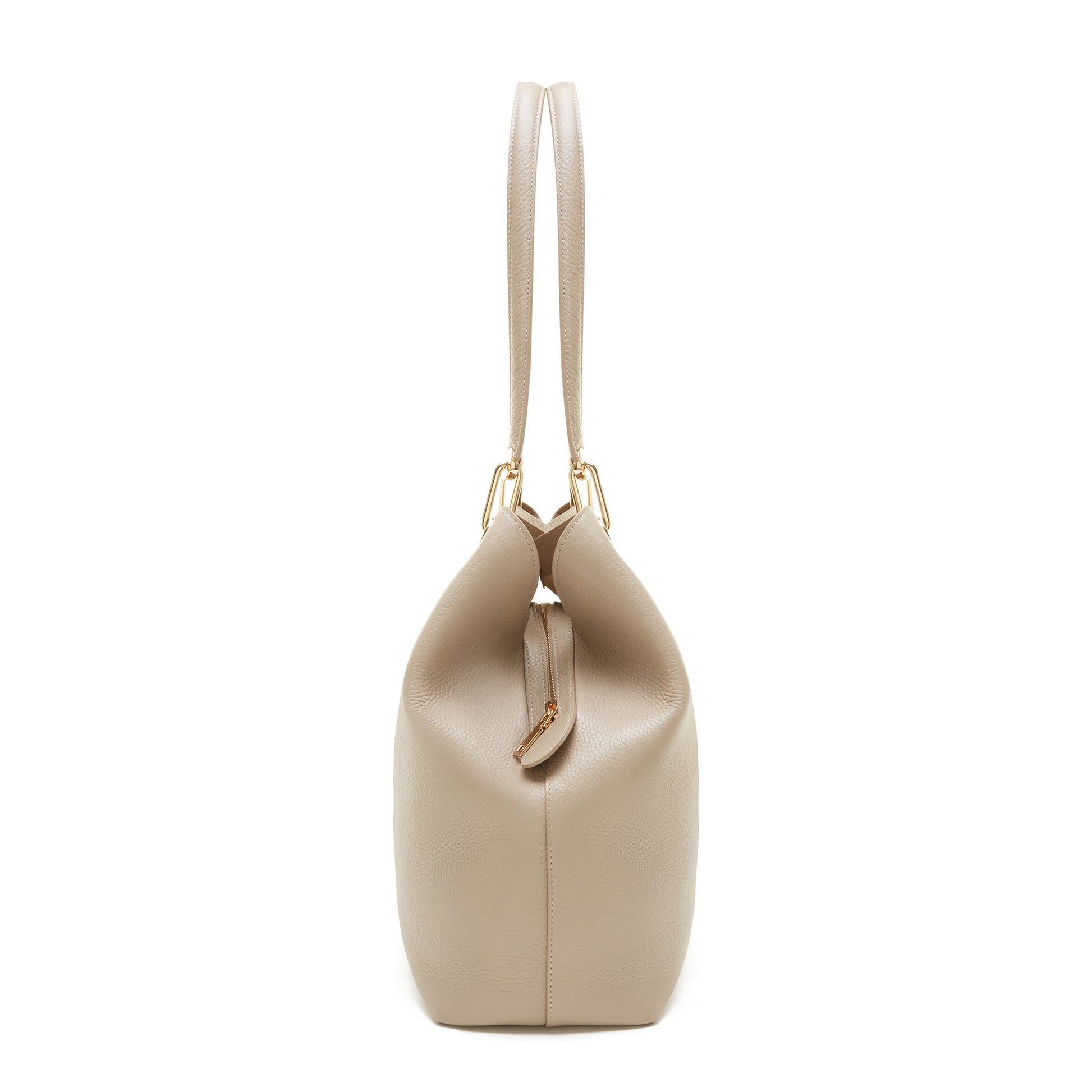 Femme Forte Annabelle taupe calfskin leather shoulder bag -  - Isabel Bernard